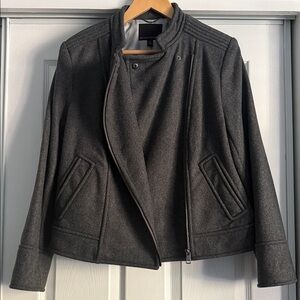 Banana Republic Dark Gray Moto-Style Wool Jacket